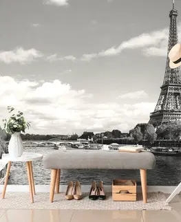 Černobílé tapety Fototapeta překrásná černobílá panorama Paříže