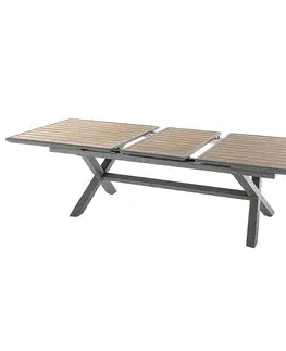 Zahradní stolky DEOKORK Hliníkový stůl VERONA 220/279 cm (šedo-hnědý/medová)