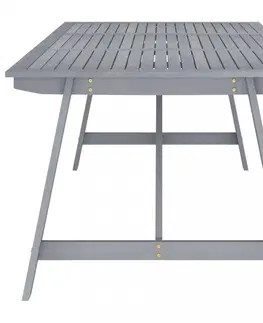 Zahradní stolky Zahradní jídelní stůl šedý 206 x 100 x 74 cm masivní akácie