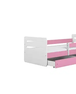 Dětské postýlky Kocot kids Dětská postel Tomi růžová, varianta 80x180, se šuplíky, bez matrace