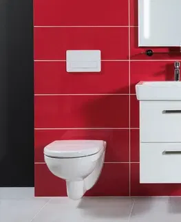 WC sedátka GEBERIT DuofixBasic s bílým tlačítkem DELTA21 + WC JIKA LYRA PLUS + SEDÁTKO DURAPLAST SLOWCLOSE 458.103.00.1 21BI LY5