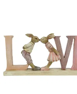 Velikonoční dekorace Velikonoční dekorace králíků Love - 19*3*9 cm Clayre & Eef 6PR3289