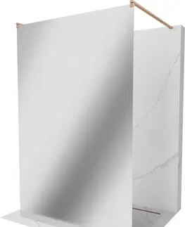 Sprchové zástěny MEXEN/S Kioto samostatně stojící sprchová zástěna 130 x 200, lustro 8 mm, měď kartáčovaná 800-130-002-65-50