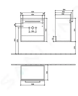 Koupelnový nábytek VILLEROY & BOCH Avento Umyvadlová skříňka, 530x514x352 mm, 1 dvířka, Crystal White A88800B4