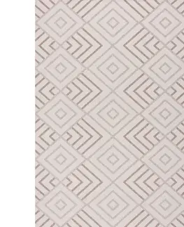 Koberce Lineo Geometrický koberec z vlny a hedvábí 200x290cm