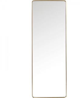Nástěnná zrcadla KARE Design Zrcadlo Curve Rectangular 200×70 cm - mosaz