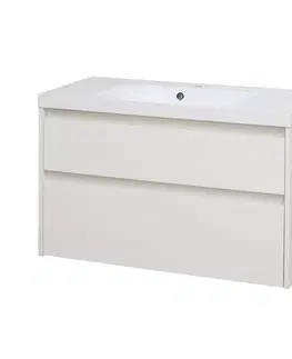 Koupelnový nábytek MEREO Opto, koupelnová skříňka s umyvadlem z litého mramoru 101 cm, bílá CN912M