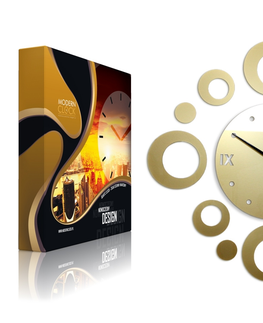 Nalepovací hodiny ModernClock 3D nalepovací hodiny Ring zlaté