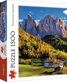 Hračky puzzle TREFL - Puzzle 1500 - Údolí Val di Funes, Dolomity, Itálie