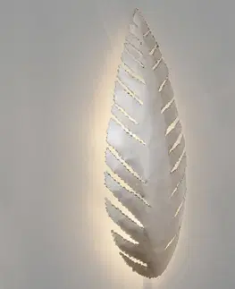 Nástěnná svítidla Holländer Pietro nástěnné světlo ve formě listů, stříbrná