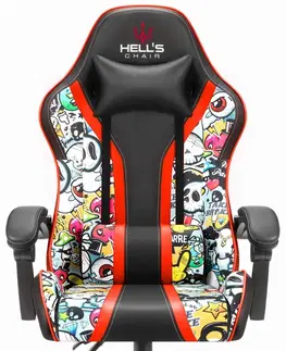 Herní křesla Herní židle HC-1005 Graffiti světlá barva