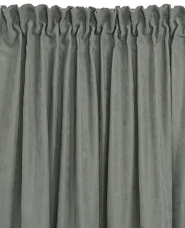 Záclony HOMEDE Závěs MILANA klasická transparentní dračí páska 7,5 cm s třásněmi 3 cm šedý, velikost 140x225