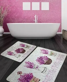 Koupelnové předložky L'essentiel Sada 2 kusů koupelnových předložek Giardino Di Lavanda šedá/fialová