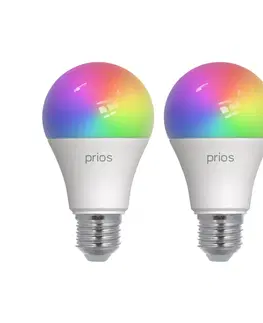SmartHome LED ostatní žárovky PRIOS Prios LED E27 žárovka A60 9W RGBW WLAN matná 2ks