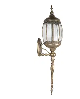 Svítidla Zlatá antik nástěnná kovová lampa Malia - 26*30*109 cm E14/max 1*60W Clayre & Eef 5LMP658