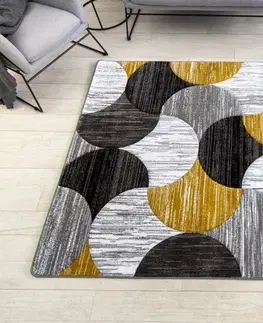 Koberce a koberečky Dywany Lusczow Kusový koberec ALTER Geo mušle zlatý, velikost 140x190