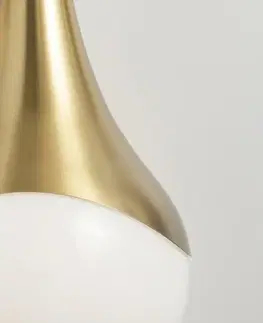 Designová nástěnná svítidla HUDSON VALLEY nástěnné svítidlo ARIANA ocel/sklo staromosaz/opál E27 1x40W H375101-AGB-CE