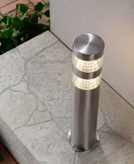 Sloupková světla Lindby Svítidlo se soklem z nerezu Lanea s LED 40 cm