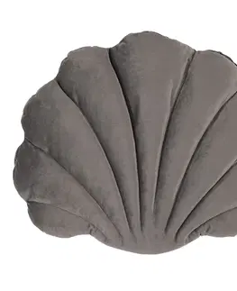 Dekorační polštáře Šedý polštář ve tvaru mušle Frona - 38*48 cm Clayre & Eef KG033.007G
