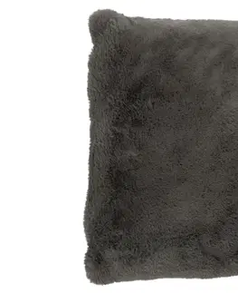 Dekorační polštáře Tmavě šedý chlupatý polštář Cutie - 57*52*4,5 cm J-Line by Jolipa 76890