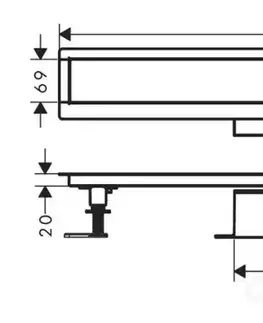 Sprchové kouty HANSGROHE uBox universal Set pro standardní instalaci lineárního sprchového žlabu 900 mm, nerez 56025180