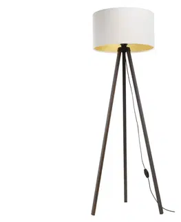 Lampy  Stojací lampa STANDART 1xE27/60W/230V bílá/hnědá 