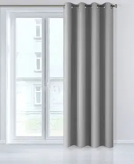 Zatemňovací závěsy Dlouhý závěs na okna v šedé barvě