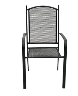 Zahradní židle a křesla DEOKORK Kovové křeslo NANCY (černé)