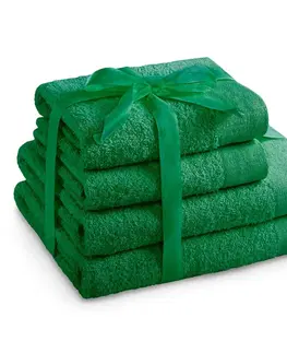 Ručníky Sada bavlněných ručníků AmeliaHome AMARI zelená, velikost 2*70x140+2*50x100