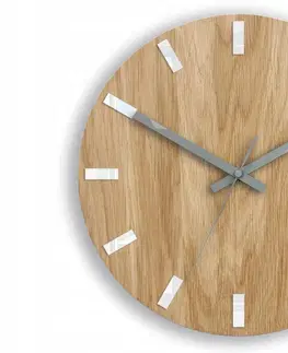 Hodiny ModernClock Nástěnné hodiny Simple Oak hnědo-bílé