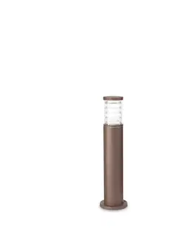 Stojací svítidla Venkovní sloupkové svítidlo Ideal Lux Tronco PT1 Small Coffee 163758 E27 1x60W IP44 60,5cm hnědé