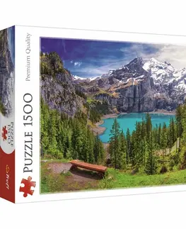 Puzzle Trefl Puzzle Jezero Oeschinen, Alpy 1500 dílků
