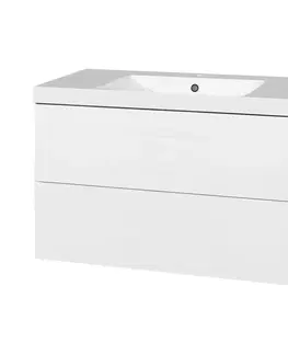 Koupelnový nábytek MEREO Aira, koupelnová skříňka s umyvadlem z litého mramoru 101 cm, bílá CN712M