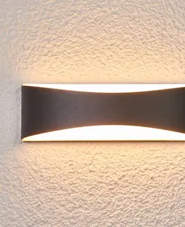 Venkovní nástěnná svítidla Lucande Venkovní LED svítidlo Akira, antracitové