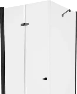 Sifony k pračkám MEXEN/S Lima sprchový kout zalamovací dveře 80 x 80, transparent, černý + Flat černá vanička se sifonem 856-080-080-70-00-4070B