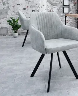 Luxusní jídelní židle Estila Designová vintage židle Lucca šedá