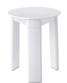 Koupelnový nábytek Aqualine TRIO koupelnová stolička, průměr 33x40 cm, bílá 2072