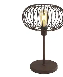 Lampy    KL108018 - Stolní lampa WIRE 1xE27/15W/230V hnědá 