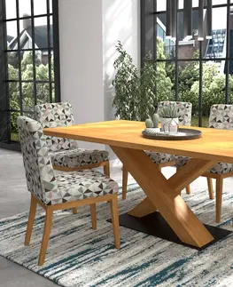 Designové a luxusní jídelní stoly Estila Klasický masivní jídelní stůl Lyon s zkříženýma nohama do x 180cm