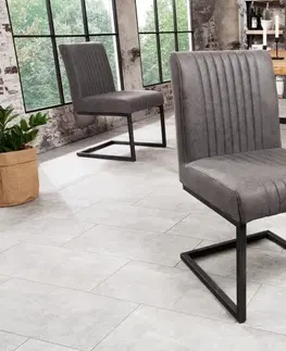 Luxusní jídelní židle Estila Designové křeslo Inspirativní šedá III