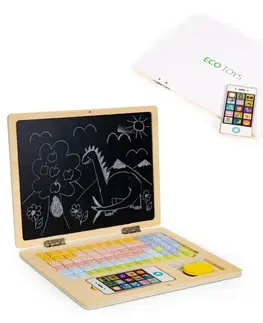 Živé a vzdělávací sady ECOTOYS Dětský edukační laptop Topka hnědý