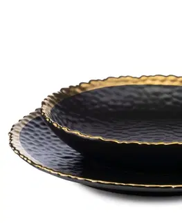 Talíře DekorStyle Hluboký keramicky talíř Kati 21 cm černý
