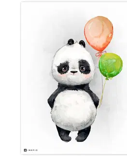 Obrazy do dětského pokoje Panda s balony do dětského pokoje