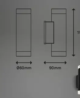 Venkovní nástěnná svítidla Briloner Venkovní nástěnné svítidlo Upner LED, světlo nahoru/dolů, černé