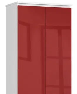 Šatní skříně Ak furniture Skříň Rexa 60 cm bílá/červená