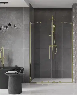 Sprchové kouty MEXEN/S Velar Duo posuvné sprchové dveře 140, transparent, złote 871-140-000-02-50