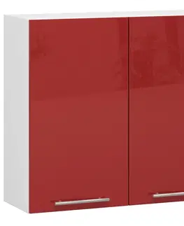 Kuchyňské dolní skříňky Ak furniture Závěsná kuchyňská skříňka Olivie W 80 cm bílo-červená