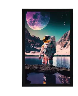 Astronauti Plakát astronaut na povrchu neznámé planety