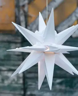 Vánoční světelná hvězda STERNTALER LED dekorační hvězda, 18cípá hvězda, Ø 25 cm, bílá