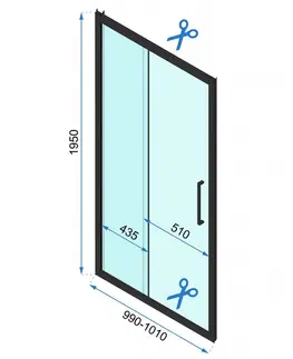 Sprchové kouty REA/S Sprchový kout s posuvnými dveřmi Rapid Slide 100 a pevnou stěnou 100 KPL-09855